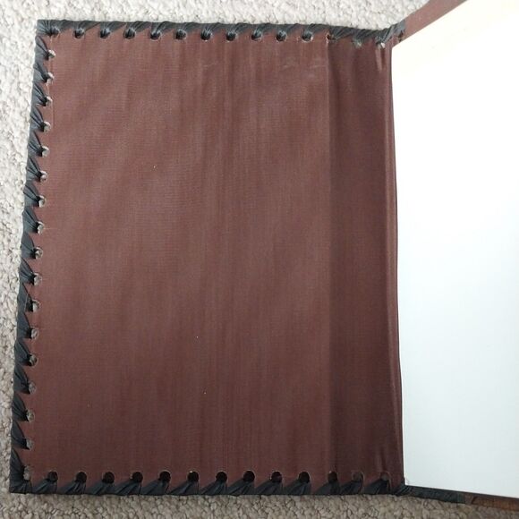 Rare 1930s Italian Leather Portfolio Book Cover Embossed Lion Emblem 8” - Picture 2 of 15